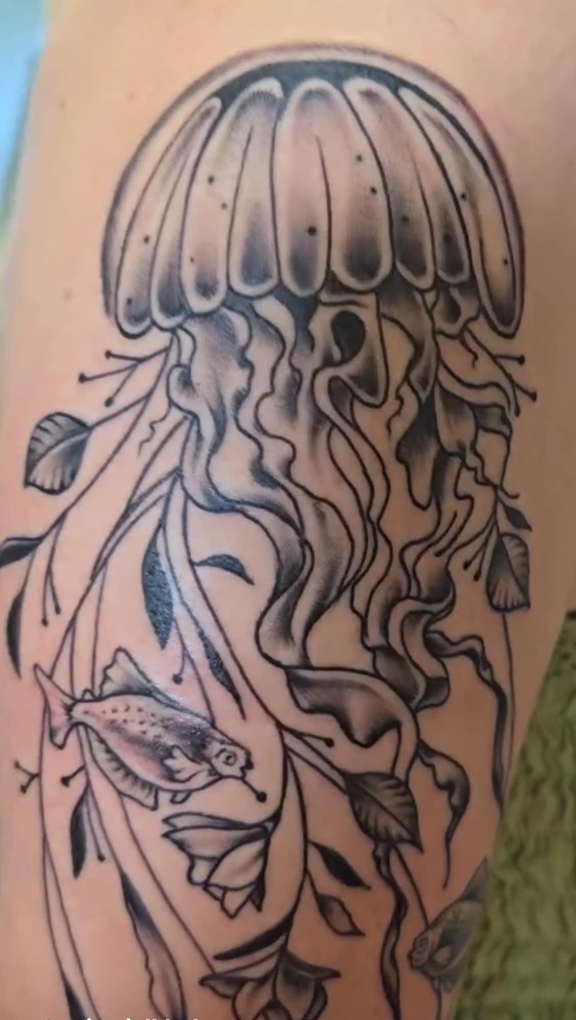 a close up of a tattoo